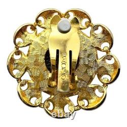 Signed Paolo Gucci Vintage 1960s Gold Italian Coin Clip On Earrings