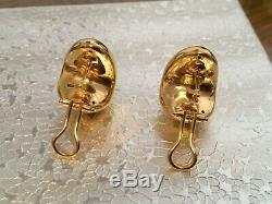 Signed ROBERTO COIN 18K Yellow Gold PUFFY GLOSSY EARRING HOOPS/ 8.4g