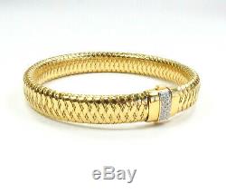 Signed, Roberto Coin, 18k Gold Primavera Stretch Diamond Bracelet