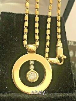 Signed Roberto Coin Cento Diamond 18k Gold O Pendant Chain Box ITALY APPRAISAL