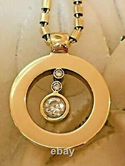 Signed Roberto Coin Cento Diamond 18k Gold O Pendant Chain Box ITALY APPRAISAL