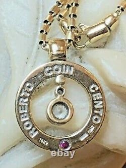 Signed Roberto Coin Cento Diamond 18k Gold O Pendant Chain Box ITALY APPRAISAL