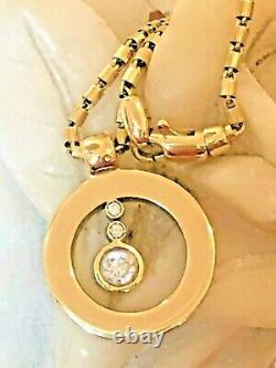 Signed Roberto Coin Cento Diamond 18k Gold O Pendant Chain Box ITALY APPRAISAL