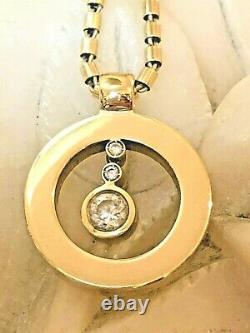 Signed Roberto Coin Cento Diamond 18k Gold O Pendant Chain Box ITALY APPRAISAL