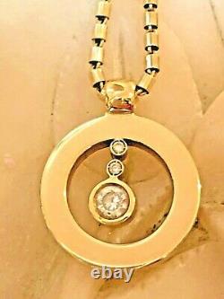 Signed Roberto Coin Cento Diamond 18k Gold O Pendant Chain Box ITALY APPRAISAL