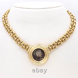 Silver Denari Emperor Constantius Constantine Authentic Coin 14k Gold Necklace