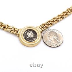 Silver Denari Emperor Constantius Constantine Authentic Coin 14k Gold Necklace