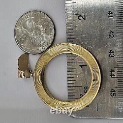 Solid 14k gold 20 pesos Coin Frame pendant Mexican bezel