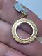 Solid 14k gold 2 pesos Coin Frame pendant Mexican bezel