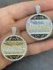 Solid 925 Silver / Gold Plated Jesus Last Supper Coin Medallion Pendant Italy CZ