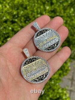 Solid 925 Silver / Gold Plated Jesus Last Supper Coin Medallion Pendant Italy CZ