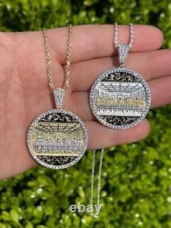 Solid 925 Silver / Gold Plated Jesus Last Supper Coin Medallion Pendant Italy CZ