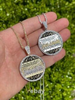 Solid 925 Silver / Gold Plated Jesus Last Supper Coin Medallion Pendant Italy CZ