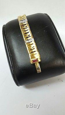 Solid Gold 18K DESIGNER ROBERTO COIN Elephant Skin Bracelet Diamond