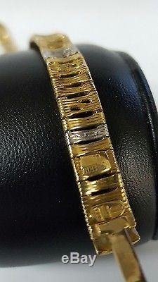 Solid Gold 18K DESIGNER ROBERTO COIN Elephant Skin Bracelet Diamond