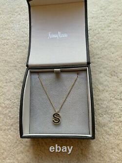 Stunning 18k Yellow Gold Roberto Coin Princess Diamond Initial S Necklace