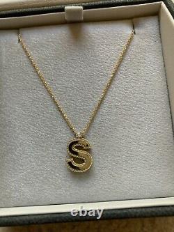 Stunning 18k Yellow Gold Roberto Coin Princess Diamond Initial S Necklace