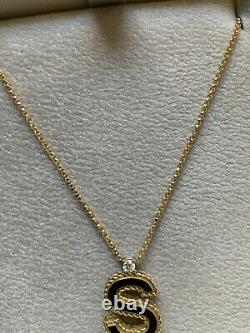 Stunning 18k Yellow Gold Roberto Coin Princess Diamond Initial S Necklace