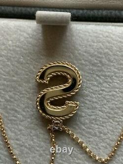 Stunning 18k Yellow Gold Roberto Coin Princess Diamond Initial S Necklace