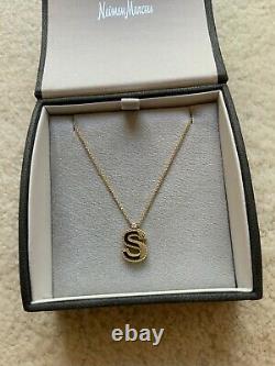 Stunning 18k Yellow Gold Roberto Coin Princess Diamond Initial S Necklace