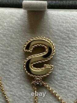 Stunning 18k Yellow Gold Roberto Coin Princess Diamond Initial S Necklace