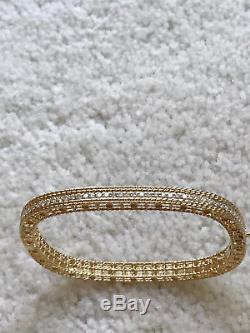Stunning Roberto Coin 18k Gold Princess Narrow Single Row Diamond Bangle