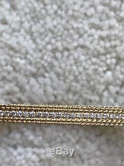 Stunning Roberto Coin 18k Gold Princess Narrow Single Row Diamond Bangle