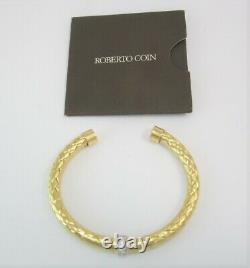 Stunning Roberto Coin Primavera Collection Diamond 18k Yellow Gold Cuff Bracelet