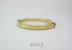 Stunning Roberto Coin Primavera Collection Diamond 18k Yellow Gold Cuff Bracelet