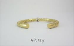 Stunning Roberto Coin Primavera Collection Diamond 18k Yellow Gold Cuff Bracelet