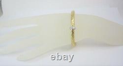 Stunning Roberto Coin Primavera Collection Diamond 18k Yellow Gold Cuff Bracelet