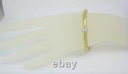 Stunning Roberto Coin Primavera Collection Diamond 18k Yellow Gold Cuff Bracelet