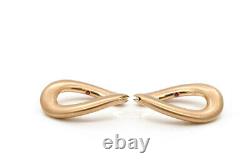 Stunning Roberto Coin Rose Gold Diamond Inside Out Hoop Earrings #d7647-2