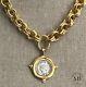 Susan Shaw Necklace Italian Intaglio Coin 24K TPG (S/3531)