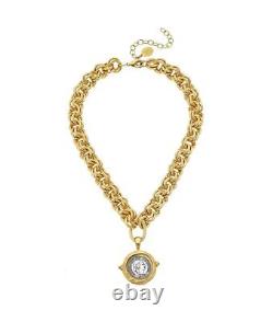 Susan Shaw Necklace Italian Intaglio Coin 24K TPG (S/3531)