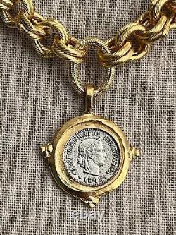 Susan Shaw Necklace Italian Intaglio Coin 24K TPG (S/3531)