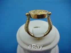 TEMPLE ST CLAIR RETAIL $2950 18K YELLOW GOLD HORSE COIN RING WithDIAMONDS, SIZE 6