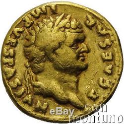 TITUS AS CAESAR Ancient Roman Empire Rare Gold VERY FINE Coin AV AUREUS 79-81BC