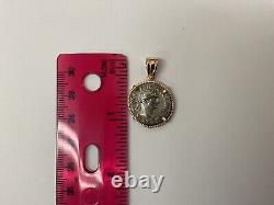 Treasure Roman Coin Pendant Silver & 14K Yellow Gold Bezel