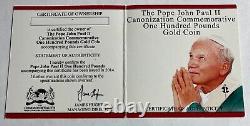 Trieste Da Cunha 2014 Gold 100P (#2172) 1 oz. Pope John Paul 11 Canonization NGC