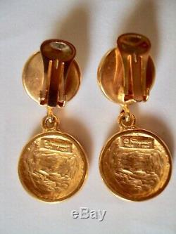 UNIQUE Salvatore Ferragamo 100%Authentic Pearl/Shoe coin Gold Clip-On Earrings