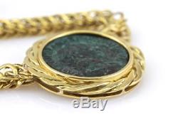 Unoaerre Italian 18K Yellow Gold Ancient Roman Coin Necklace, 16 L, 60 Grams