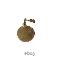 Unoaerre Vintage Zodiac Coin Pendant Gemini Twins 18ct Gold Minor Scratches