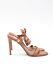 VALENTINO Gryphon Brown Gold Metal Coin Studded Leather Sandal Heels 9.5/39.5