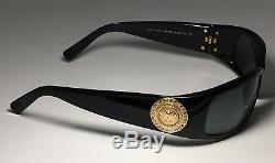 VERSACE 4044-B 870/8G 120 3N Swarovski Crystal Sunglasses Gold Medusa Coin Black