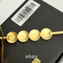 VERSACE Gold Greca Coin Medusa Orange Gold Round Metal Sunglasses VE2214 2214