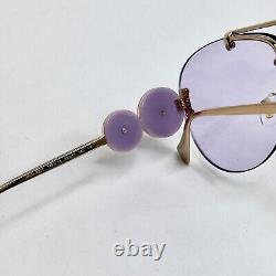 VERSACE Gold Lilac Coin Medusa Logo Aviator Metal Rimless Sunglasses VE2250 2250