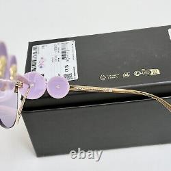 VERSACE Gold Lilac Coin Medusa Logo Aviator Metal Rimless Sunglasses VE2250 2250