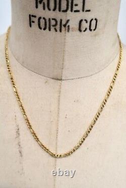 VTG Estate 14k Yellow Gold 18 Figaro Necklace 4.2g Marked 1226 VI Roberto Coin
