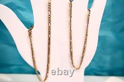 VTG Estate 14k Yellow Gold 18 Figaro Necklace 4.2g Marked 1226 VI Roberto Coin